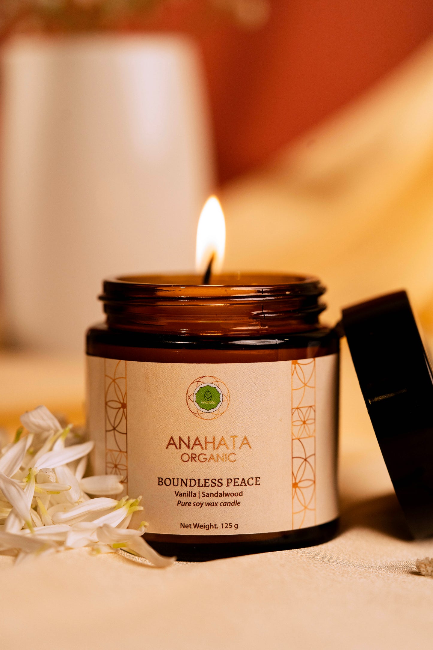 Boundless Peace | Pure Soy Wax Candle | Vanilla & Sandalwood - Anahata Organic