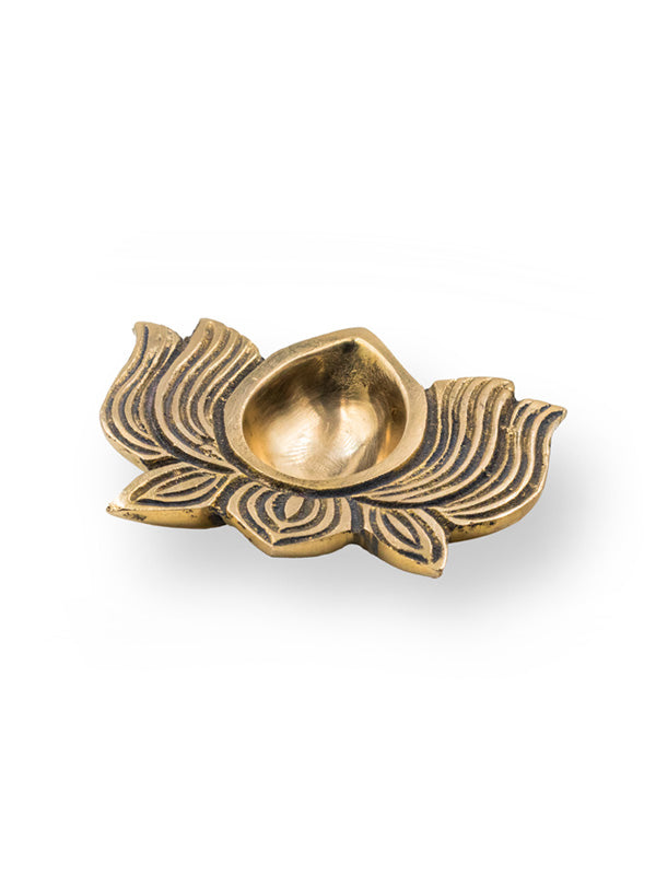 Brass Diya: Lotus - Anahata Organic