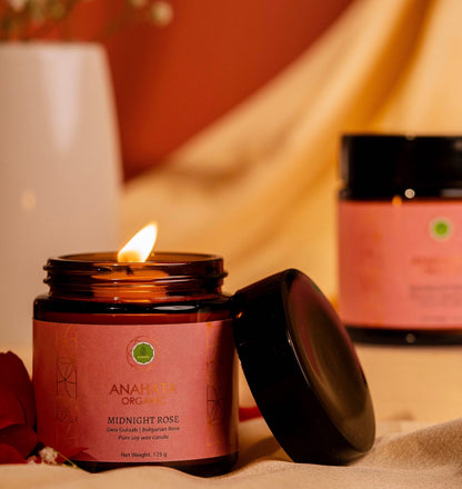 Midnight Rose | Pure soy Candle | Desi Gulab & Bulgarian Rose - Anahata Organic
