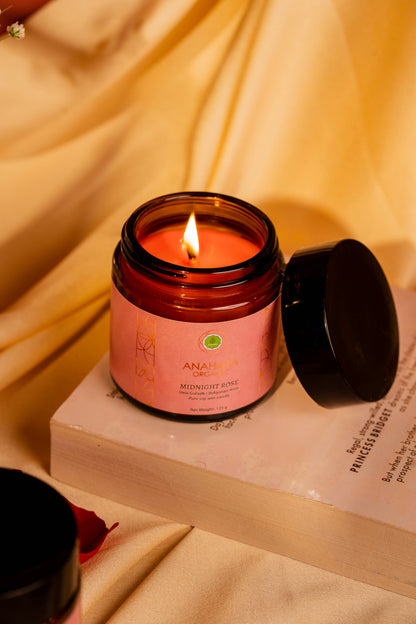 Midnight Rose | Pure soy Candle | Desi Gulab & Bulgarian Rose - Anahata Organic