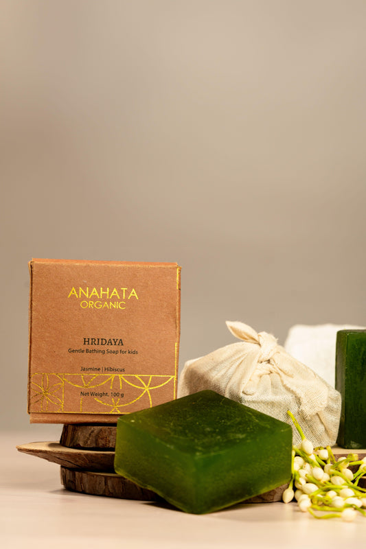 HRIDAYA Gentle Bathing Soap for kids Jasmine│Hibiscus - Anahata Organic