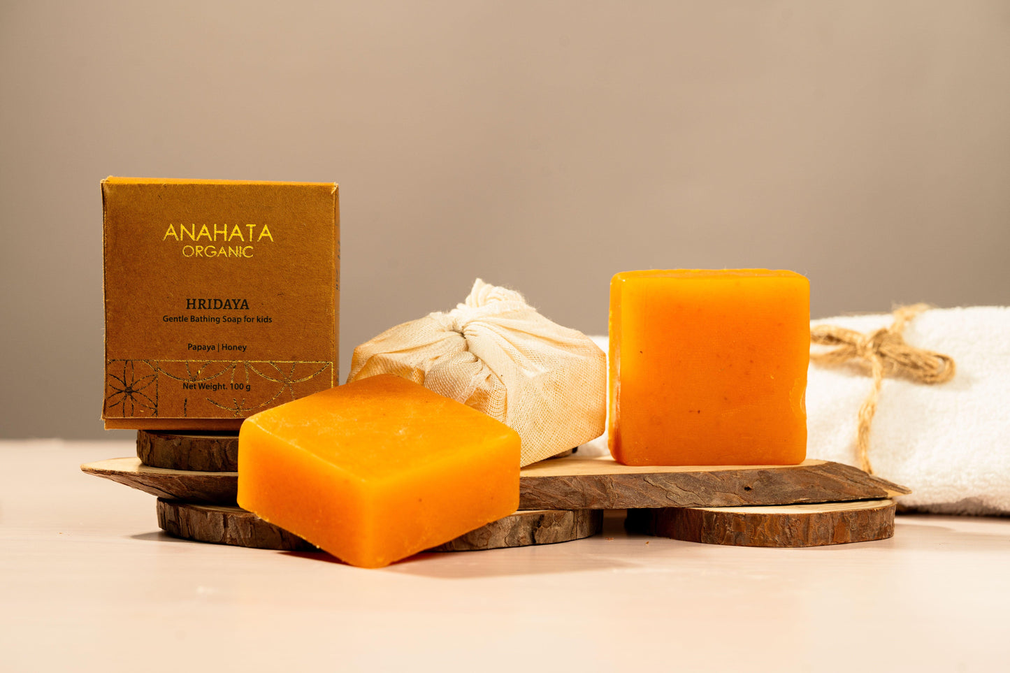 HRIDAYA Gentle Bathing Soap for kids Papaya│Honey - Anahata Organic