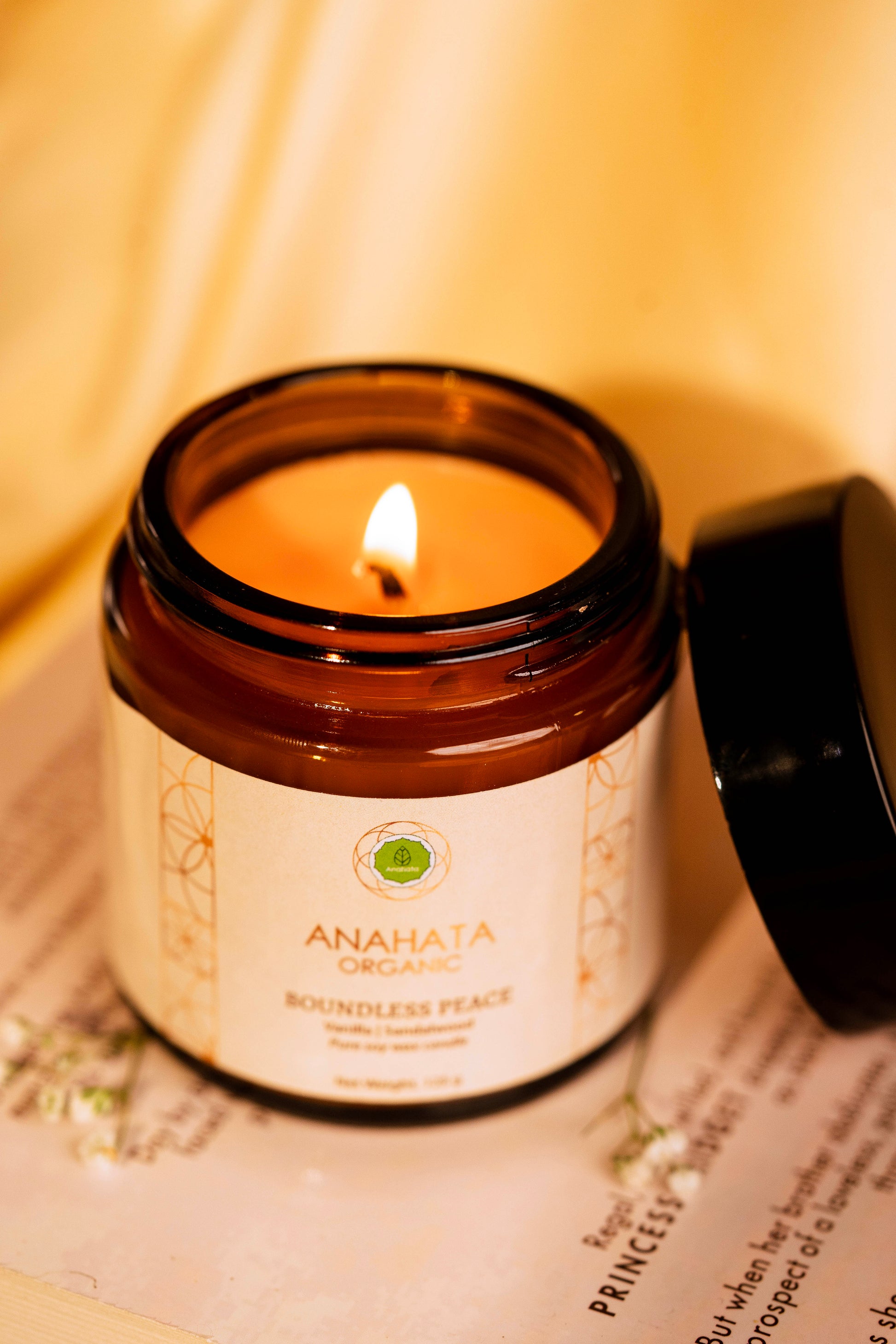 Boundless Peace | Pure Soy Wax Candle | Vanilla & Sandalwood - Anahata Organic