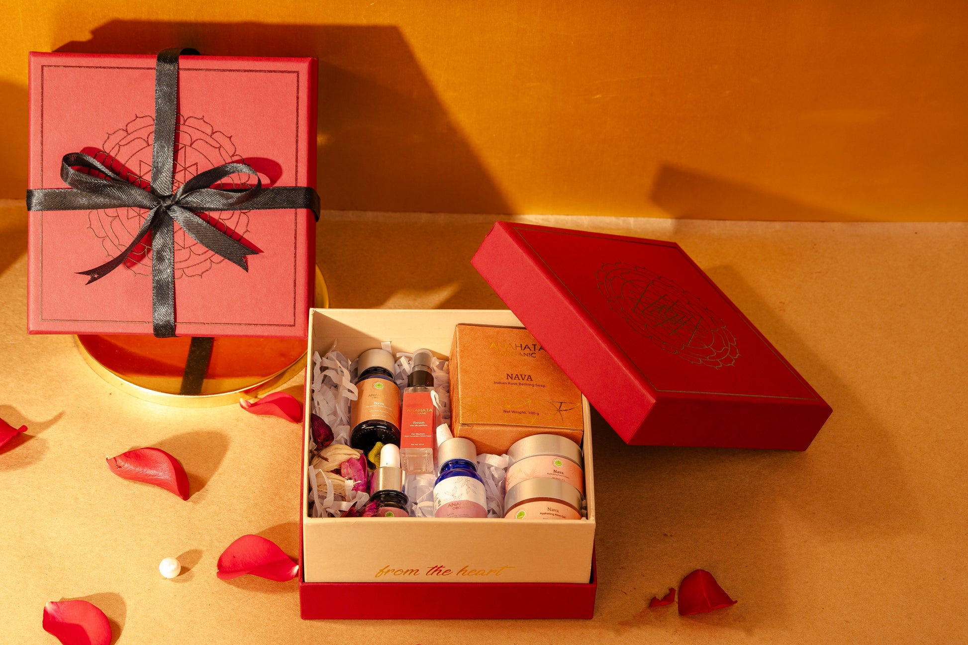 Red Mandala Box - Skin Glow Gift Hamper - Anahata Organic