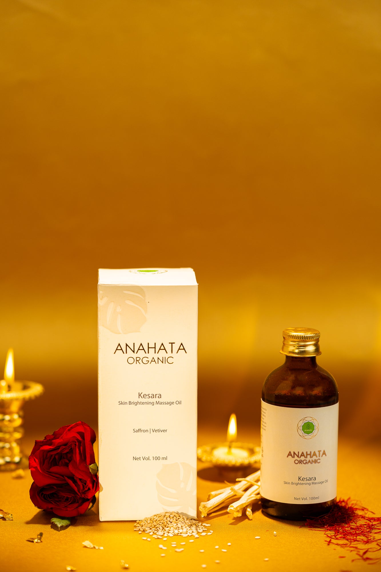 KESARA Skin Brightening Massage Oil - Anahata Organic 1