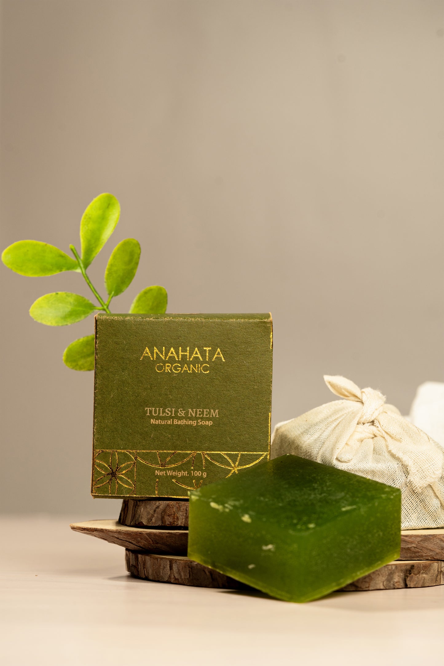 Natural Bathing Soap Neem Tulsi - Anahata Organic 1