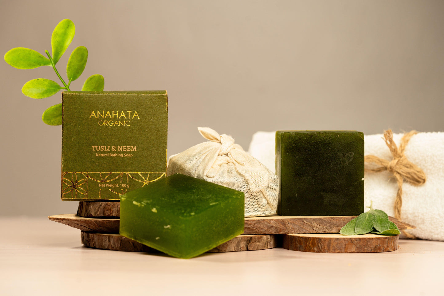 Natural Bathing Soap Neem Tulsi - Anahata Organic 3